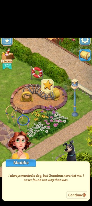 Merge Mansion (Android) screenshot: Ruff's new playground