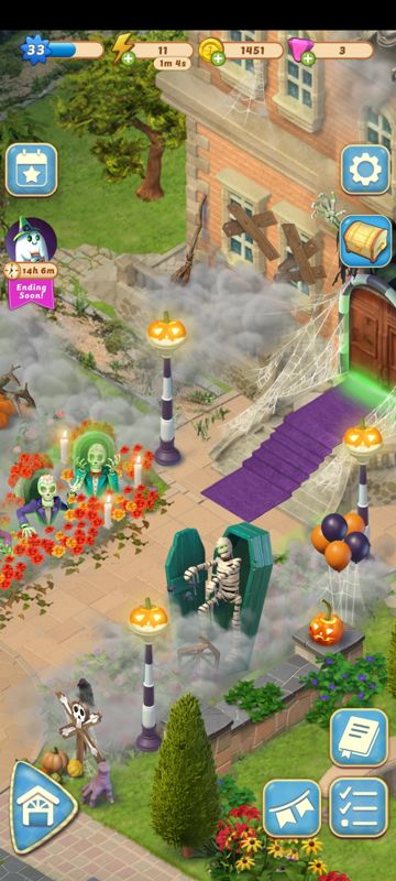 Merge Mansion (Android) screenshot: Oooh! Spooky!