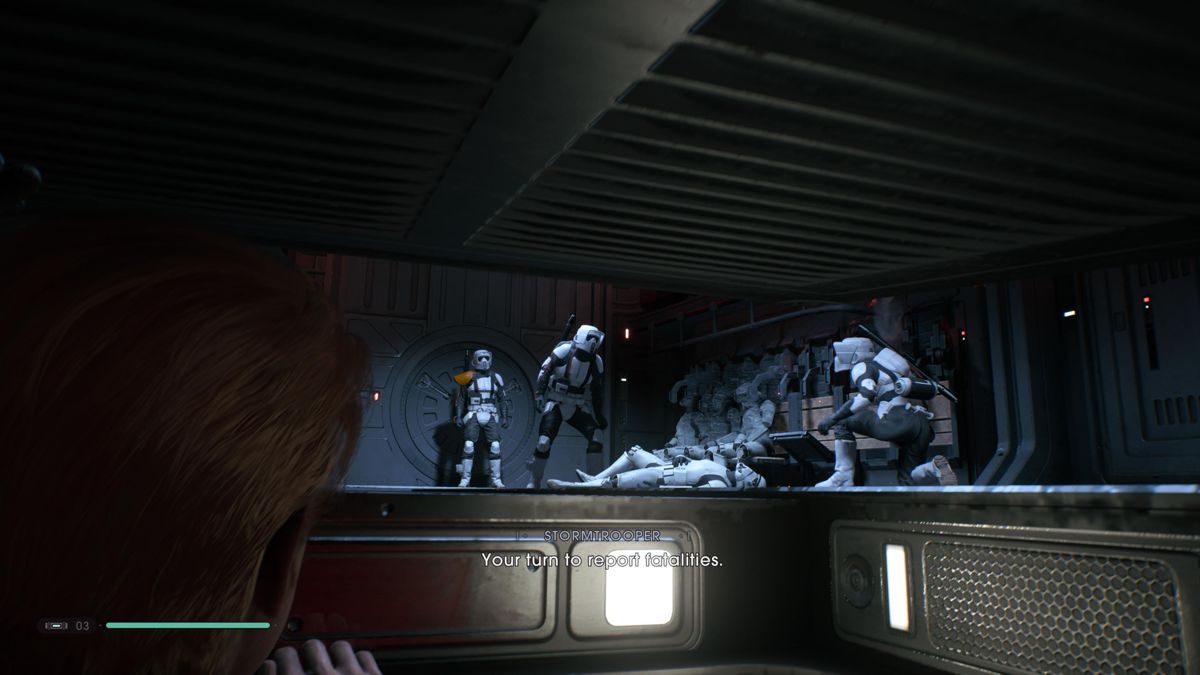 Star Wars: Jedi - Fallen Order (PlayStation 5) screenshot: Boarding the Imperial AT-AT walker