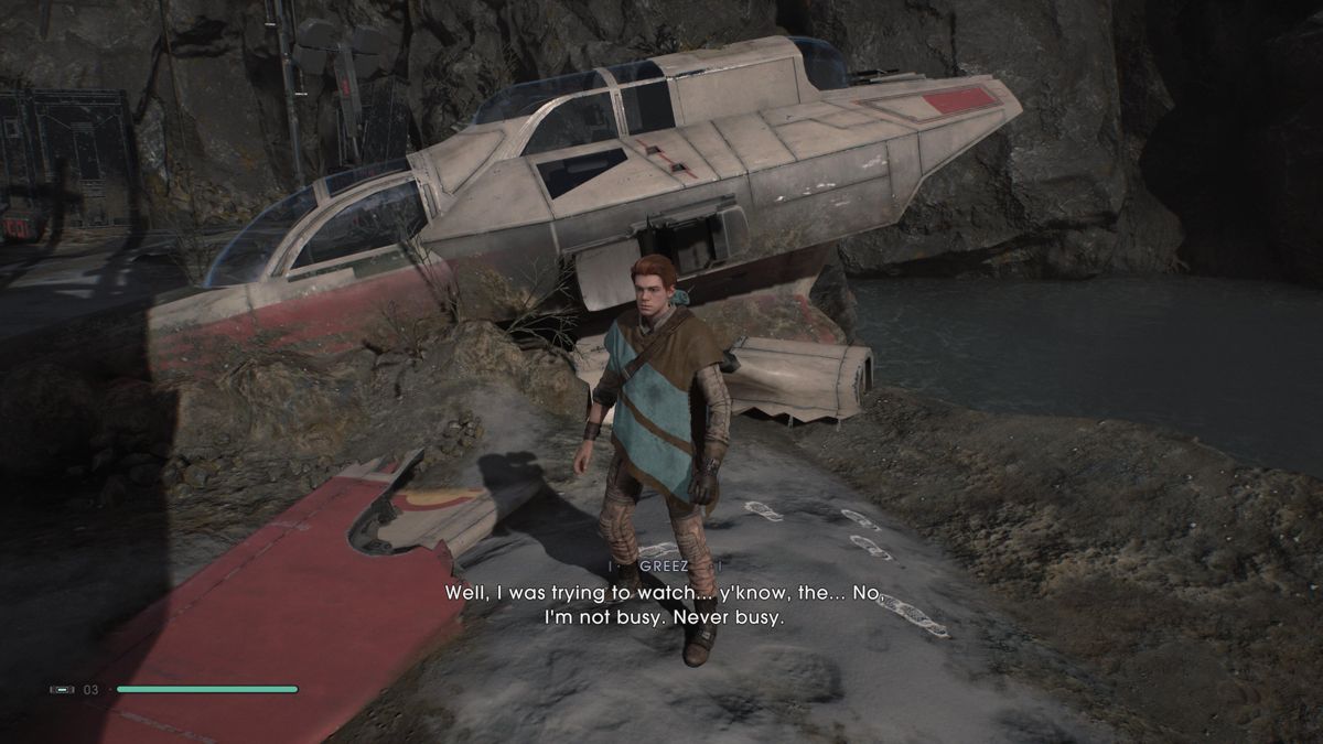Star Wars: Jedi - Fallen Order (PlayStation 5) screenshot: A crash site
