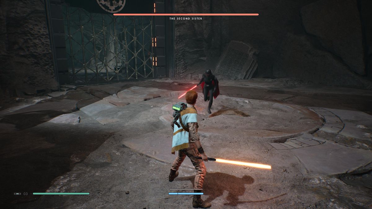 Star Wars: Jedi - Fallen Order (PlayStation 5) screenshot: Fighting the Second Sister