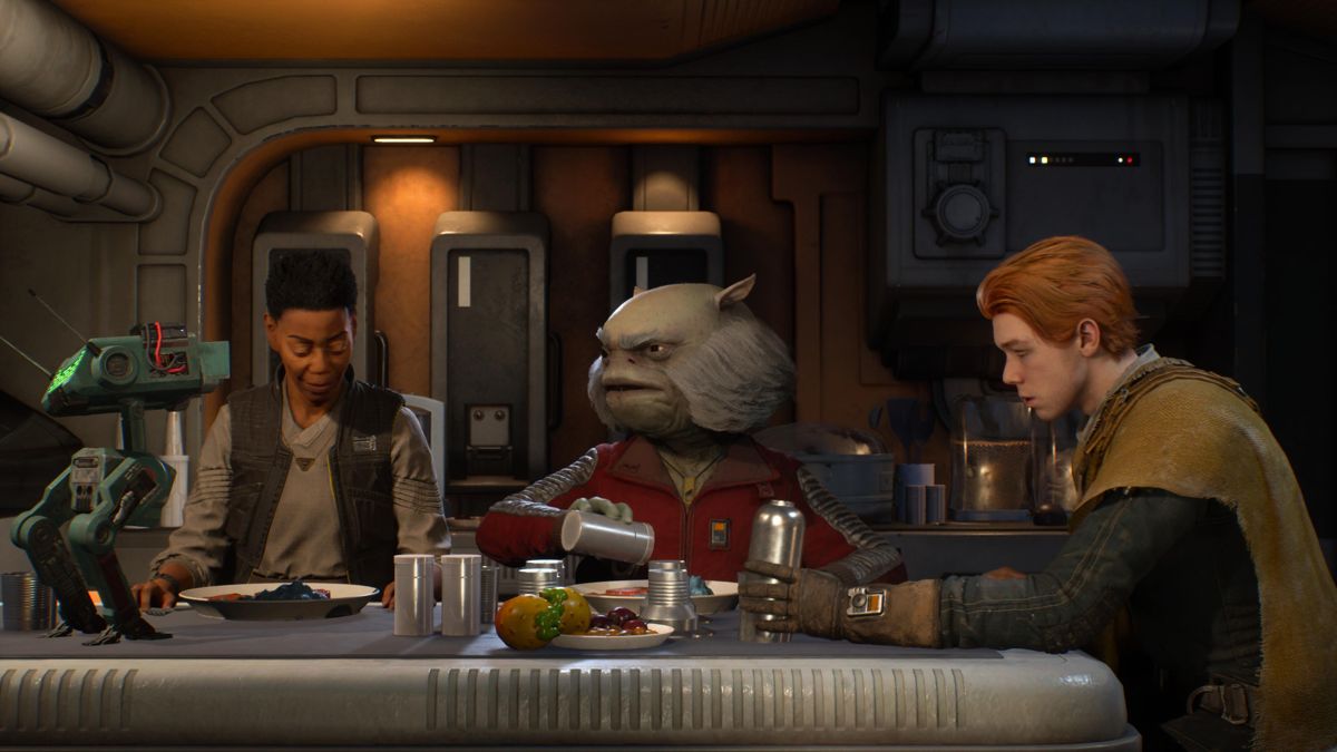 Star Wars: Jedi - Fallen Order (PlayStation 5) screenshot: Meal with friends