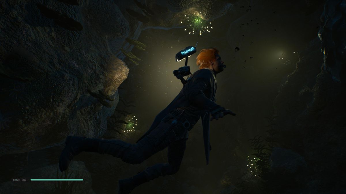 Star Wars: Jedi - Fallen Order (PlayStation 5) screenshot: Underwater approach to a secret Imperial facility