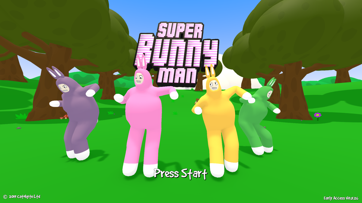 Super Bunny Man (Windows) screenshot: Title screen (Early access)