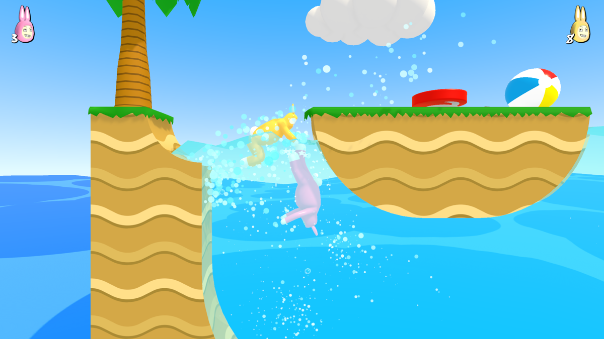Super Bunny Man (Windows) screenshot: Deathmatch - beach map (Early access)