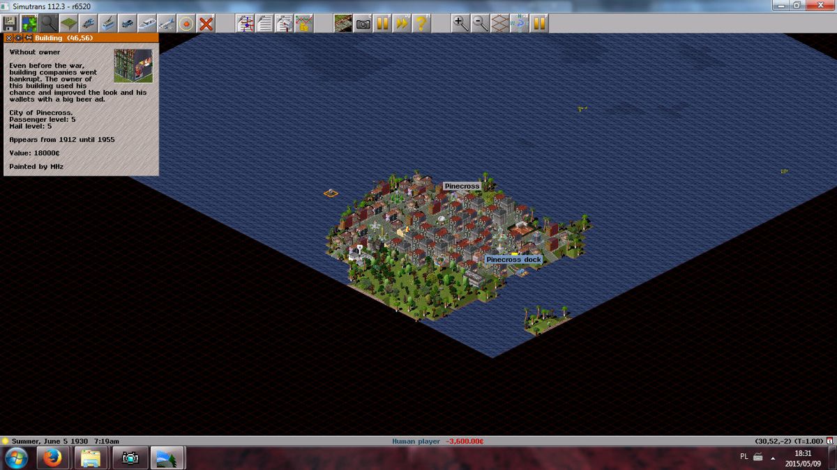 Simutrans (Windows) screenshot: Lone island