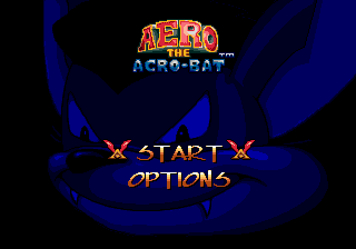 Aero the Acro-Bat (Genesis) screenshot: Main menu