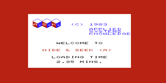 Hide and Seek (VIC-20) screenshot: Title Screen