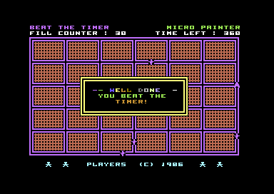 Micro Painter (Commodore 64) screenshot: Completed the Squares