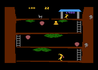 Kangaroo (Atari 5200) screenshot: Gameplay on the first level