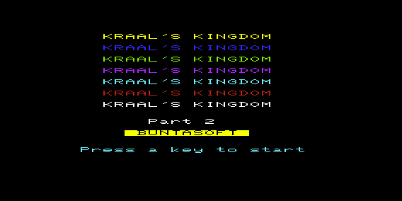 Kraal's Kingdom (VIC-20) screenshot: Part 2 Title Screen