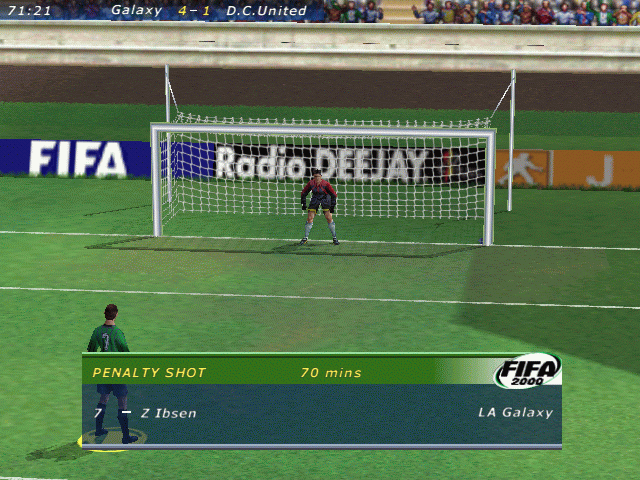 FIFA 2000: Major League Soccer (Windows) screenshot: Penalty