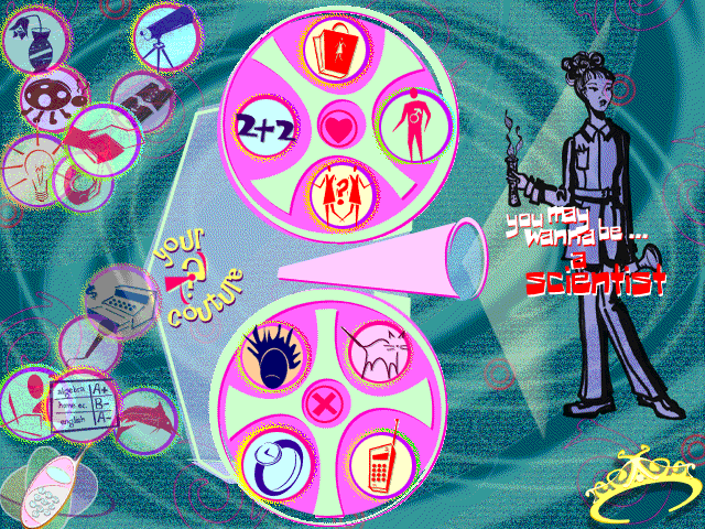 Clueless: CD-ROM (Windows 16-bit) screenshot: The game concludes a career path based on likes and dislikes