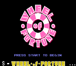 Wheel of Fortune (NES) screenshot: Title Screen