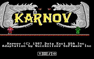 Karnov (DOS) screenshot: Title screen