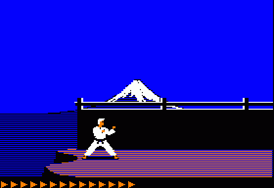 Karateka (Apple II) screenshot: Begin!