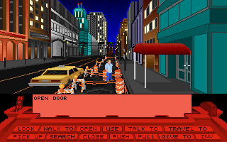 The Dark Half (DOS) screenshot: ...to the office blocks of New York.