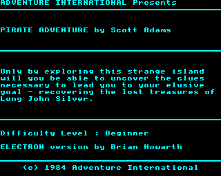 Pirate Adventure (Electron) screenshot: Intro