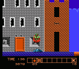 Karnov (NES) screenshot: Dead from floater
