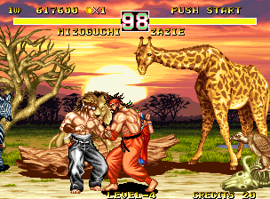 Fighter's History Dynamite (Neo Geo) screenshot: Fighting Zazie