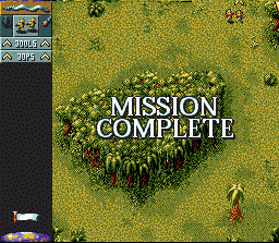 Cannon Fodder (SNES) screenshot: The mission was a success!