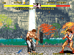 Fighter's History Dynamite (Neo Geo) screenshot: Fighting Yungmie