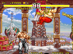 Fighter's History Dynamite (Neo Geo) screenshot: Fighting Karnov