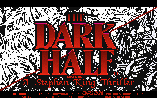 The Dark Half (DOS) screenshot: Title screen.