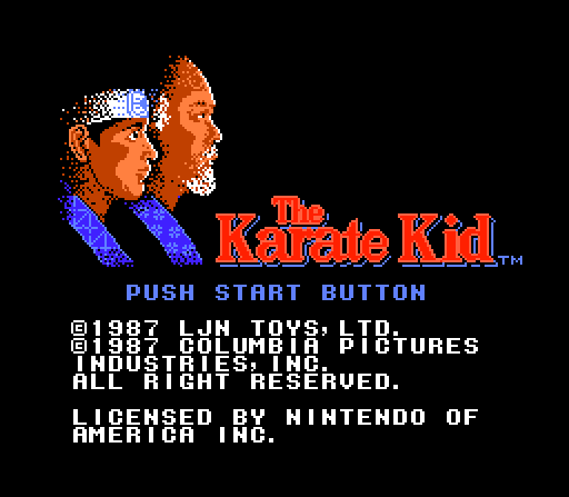 The Karate Kid (NES) screenshot: The title screen