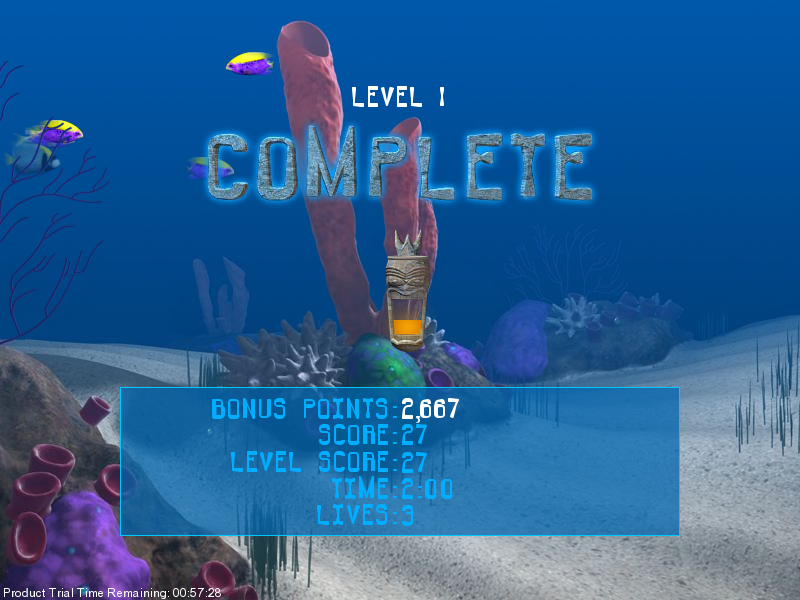 Big Kahuna Reef (Windows) screenshot: Level completed