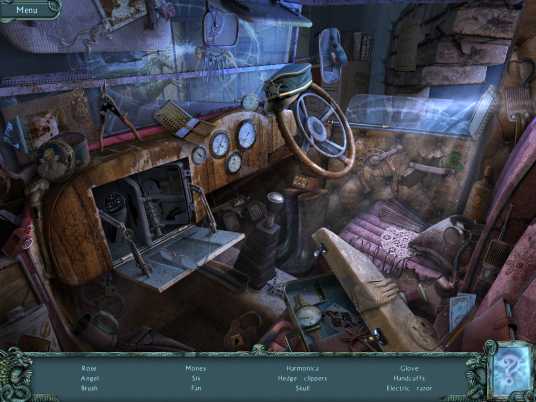 Twisted Lands: Shadow Town (Windows) screenshot: Inside the truck