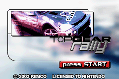 Top Gear: Rally (Game Boy Advance) screenshot: Title screen