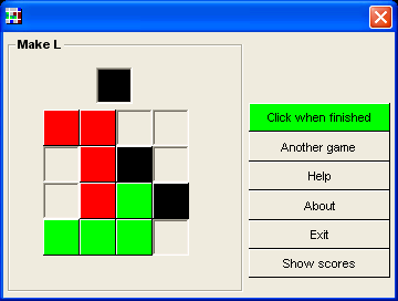 LLs (Windows) screenshot: Playing a game - it's my turn to re-align my L