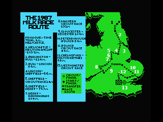 Milk Race (MSX) screenshot: The Milk Tour