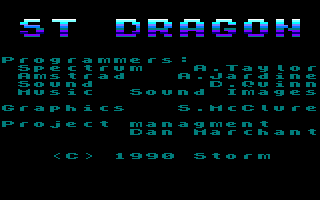 Saint Dragon (Amstrad CPC) screenshot: Startup (1)