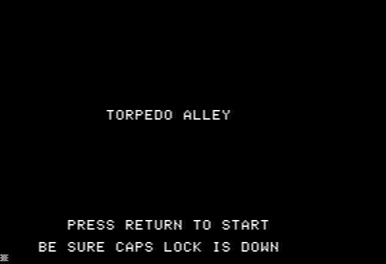 Torpedo Alley (Apple II) screenshot: Title