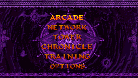 Darkstalkers Chronicle: The Chaos Tower (PSP) screenshot: Main menu