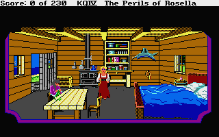 King's Quest IV: The Perils of Rosella (Atari ST) screenshot: Inside the fisherman's house.
