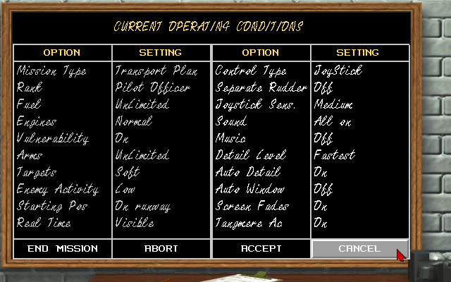 Overlord (DOS) screenshot: Preferences menu