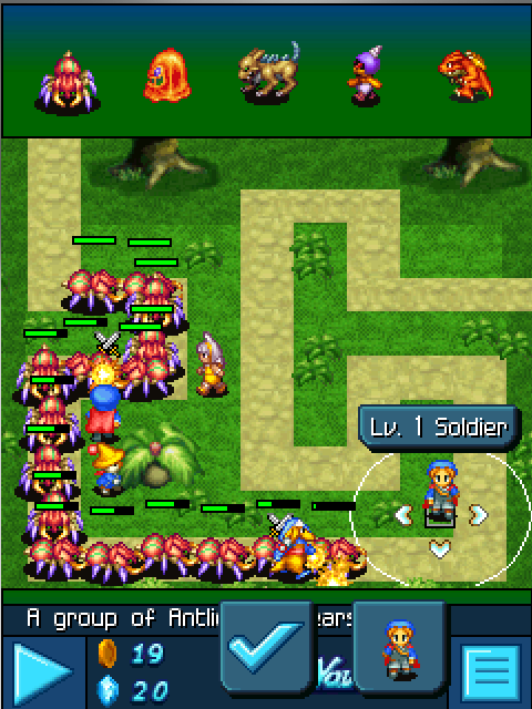 Crystal Defenders (Windows Mobile) screenshot: Game in progress
