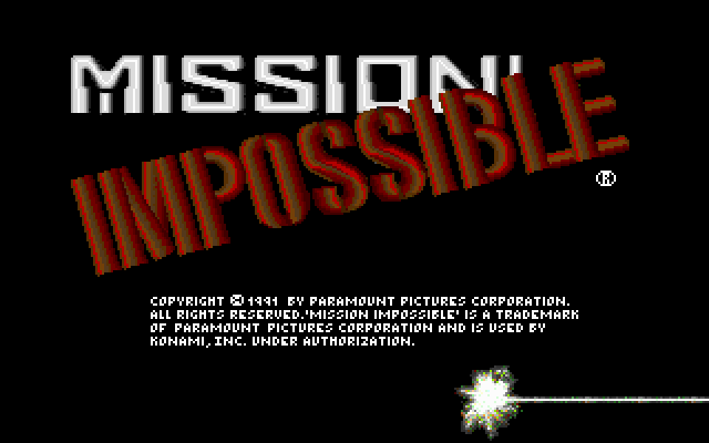 Mission: Impossible (DOS) screenshot: Title screen.