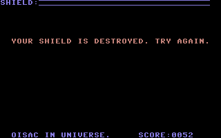 Oisac (Commodore 64) screenshot: Game over