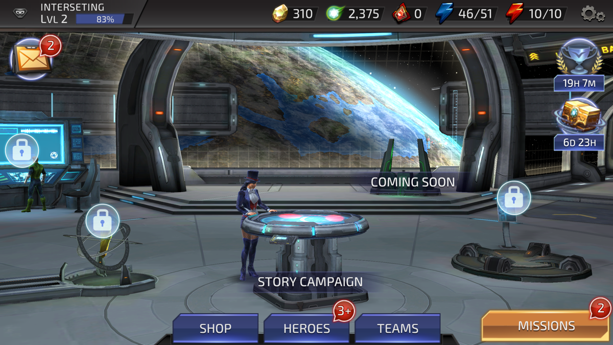 DC Legends (Android) screenshot: Main menu