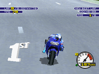 Moto Racer 2 (PlayStation) screenshot: Victory.