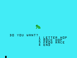 Mr. Frog (TI-99/4A) screenshot: Menu