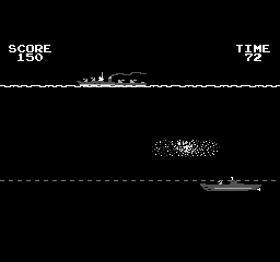 Destroyer (Arcade) screenshot: Submarine getting hit