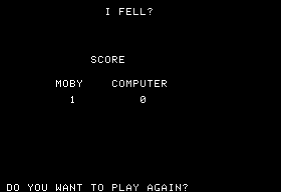 Don't Fall (Apple II) screenshot: Winning first game
