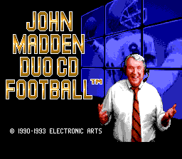 John Madden Duo CD Football (TurboGrafx CD) screenshot: Title screen