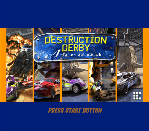 Destruction Derby: Arenas (PlayStation 2) screenshot: Title screen.
