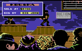 Sgt Slaughter's Mat Wars (Commodore 64) screenshot: Wrestler sold